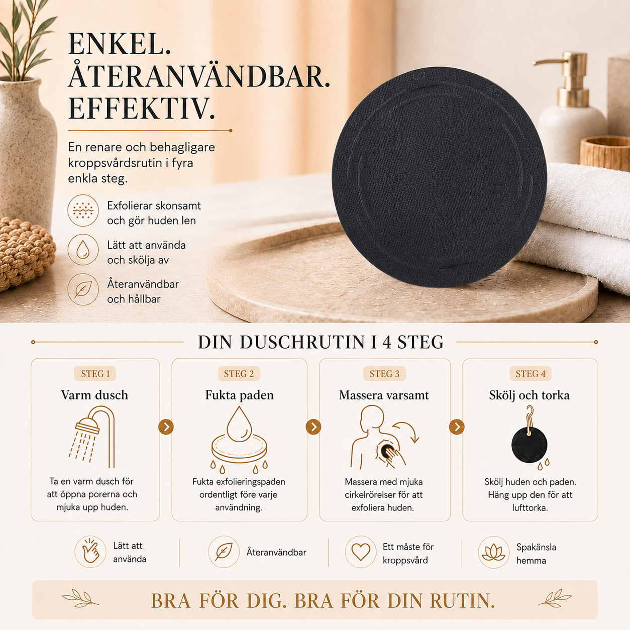 Exfolieringsdyna för Duschen — Ta Bort Död Hud Utan Ansträngning