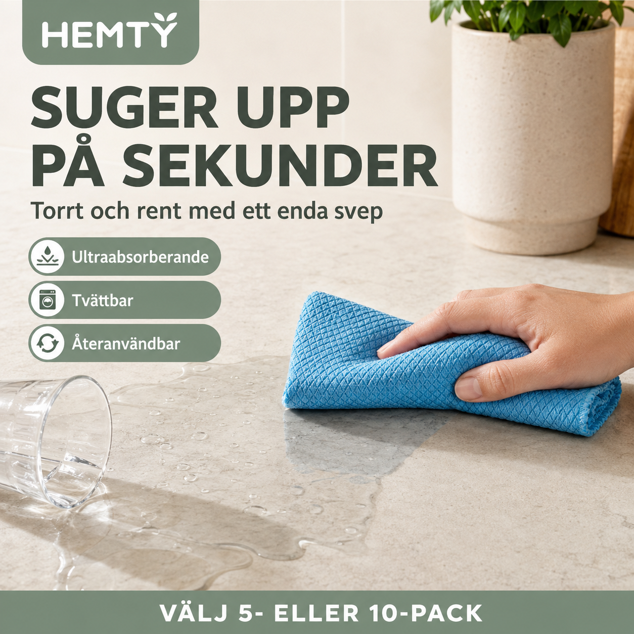 Hemty Magicloth — Ultrafin mikrofiberduk