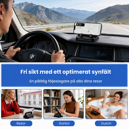 Mobiltelefonhållare Bilinstrumentbräda Automatisk låsning 360 graders rotation Halkfri Svart