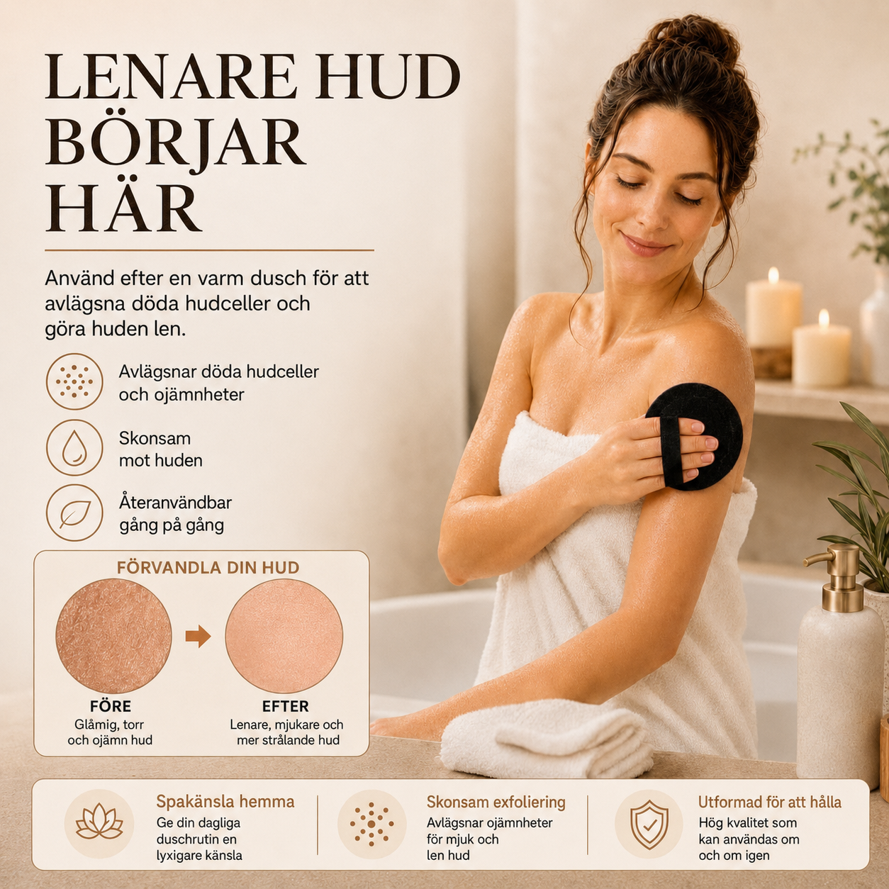 Exfolieringsdyna för Duschen — Ta Bort Död Hud Utan Ansträngning