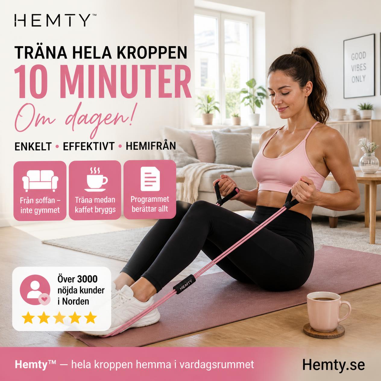 Hemty Träningsband med Fotpedaler – Skonsam Träning för Hela Kroppen
